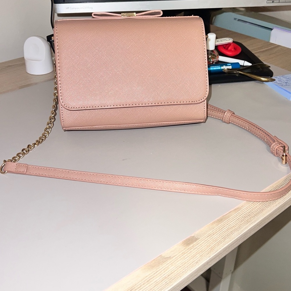 Mauve Bow Top Small Myztique Purse